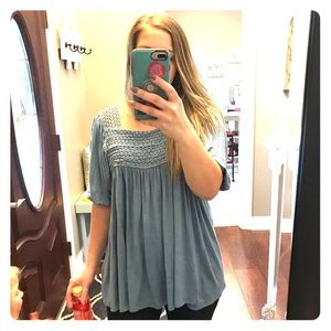 Blue babydoll top